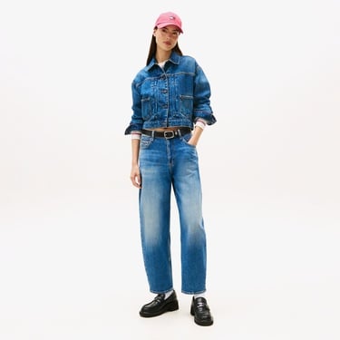  Tommy Hilfiger ie Balloon Bi0134 Kadın Tapered Mavi Jean Pantolon