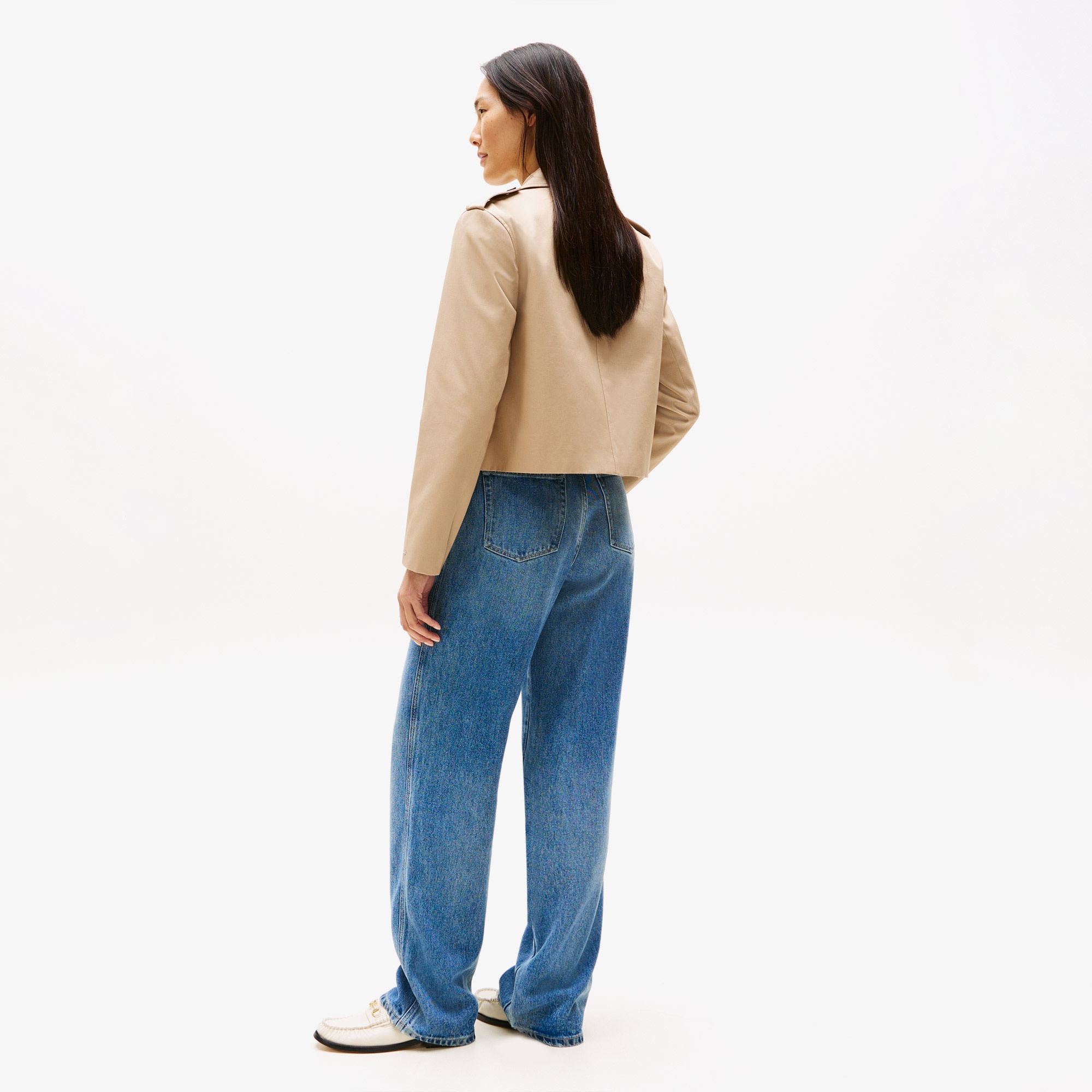 Tommy Hilfiger Cotton Regular Lady Kadın Bej Blazer Ceket