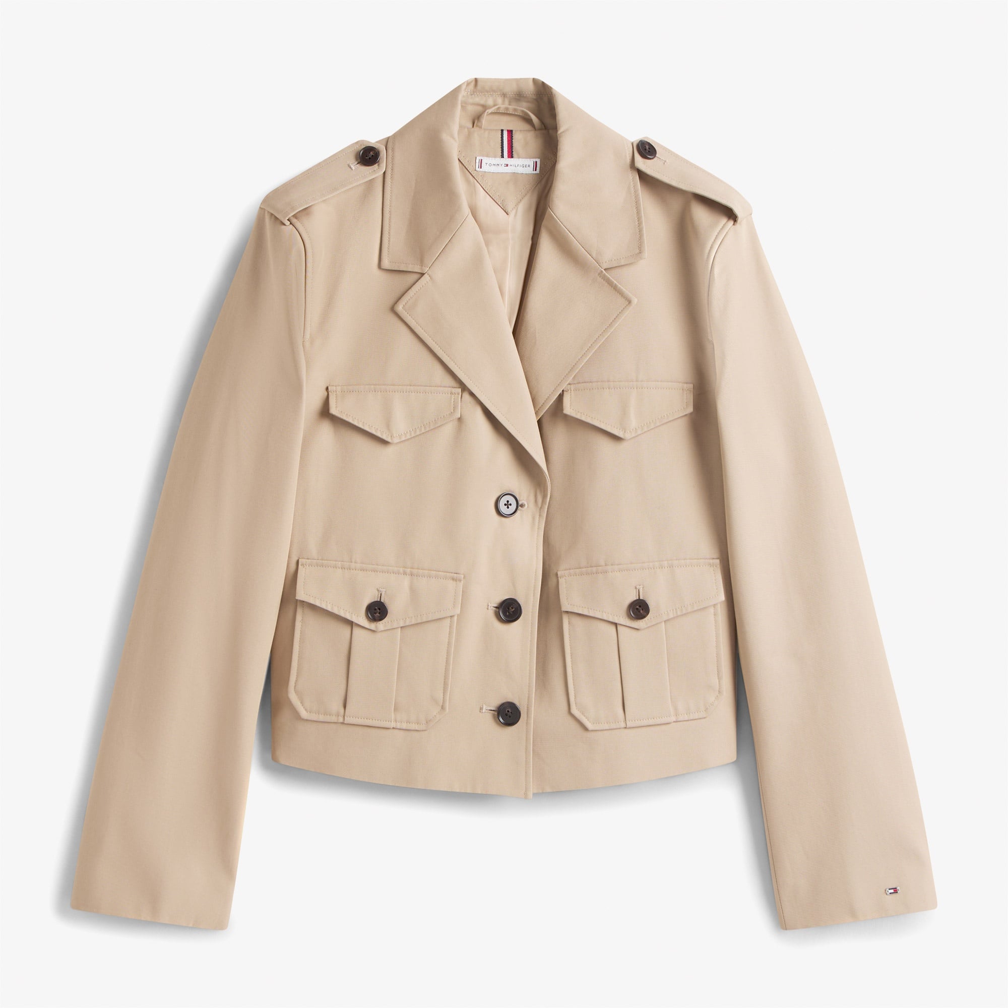 Tommy Hilfiger Cotton Regular Lady Kadın Bej Blazer Ceket