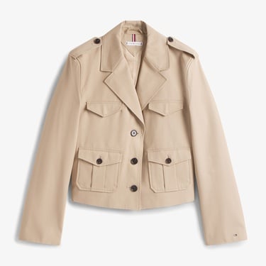  Tommy Hilfiger Cotton Regular Lady Kadın Bej Blazer Ceket