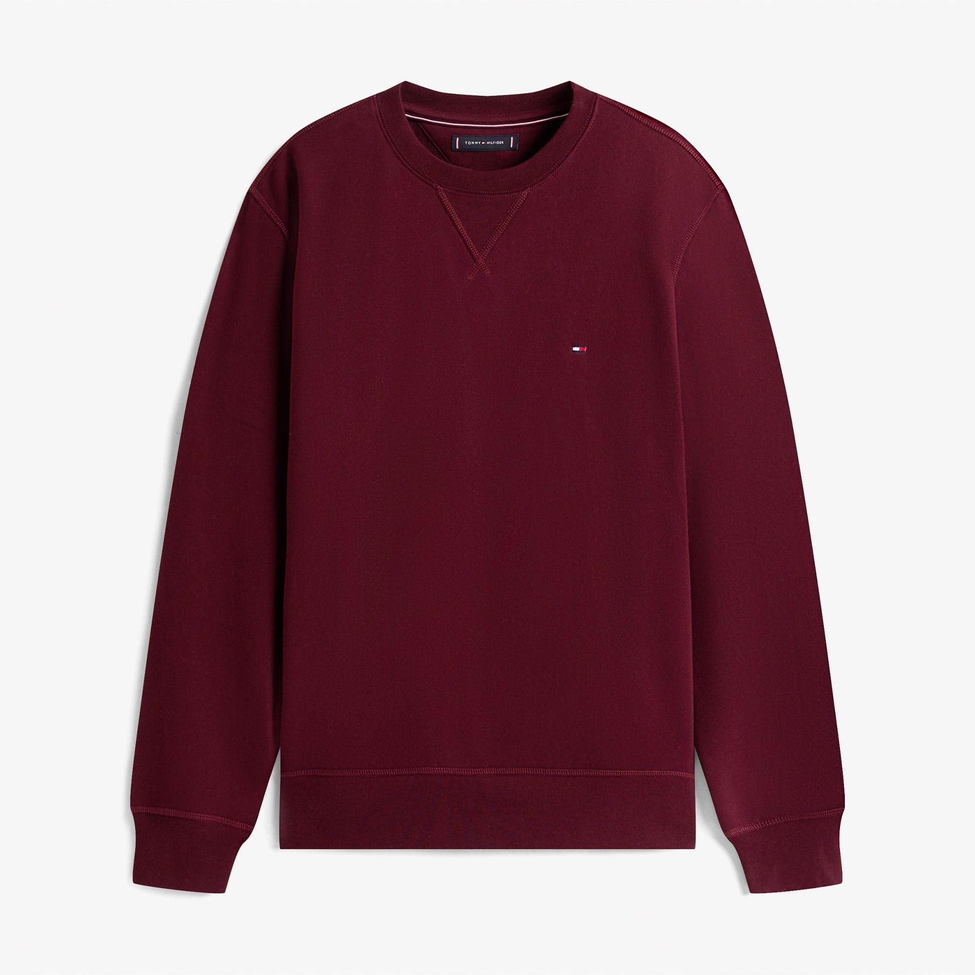 Tommy Hilfiger Essentials Seasonal Yuvarlak Yaka Erkek Bordo Sweatshirt