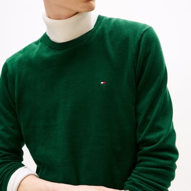  Tommy Hilfiger Essential Cotton Yuvarlak Yaka Erkek Yeşil Kazak