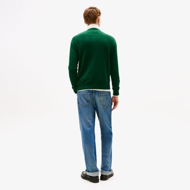  Tommy Hilfiger Essential Cotton Yuvarlak Yaka Erkek Yeşil Kazak