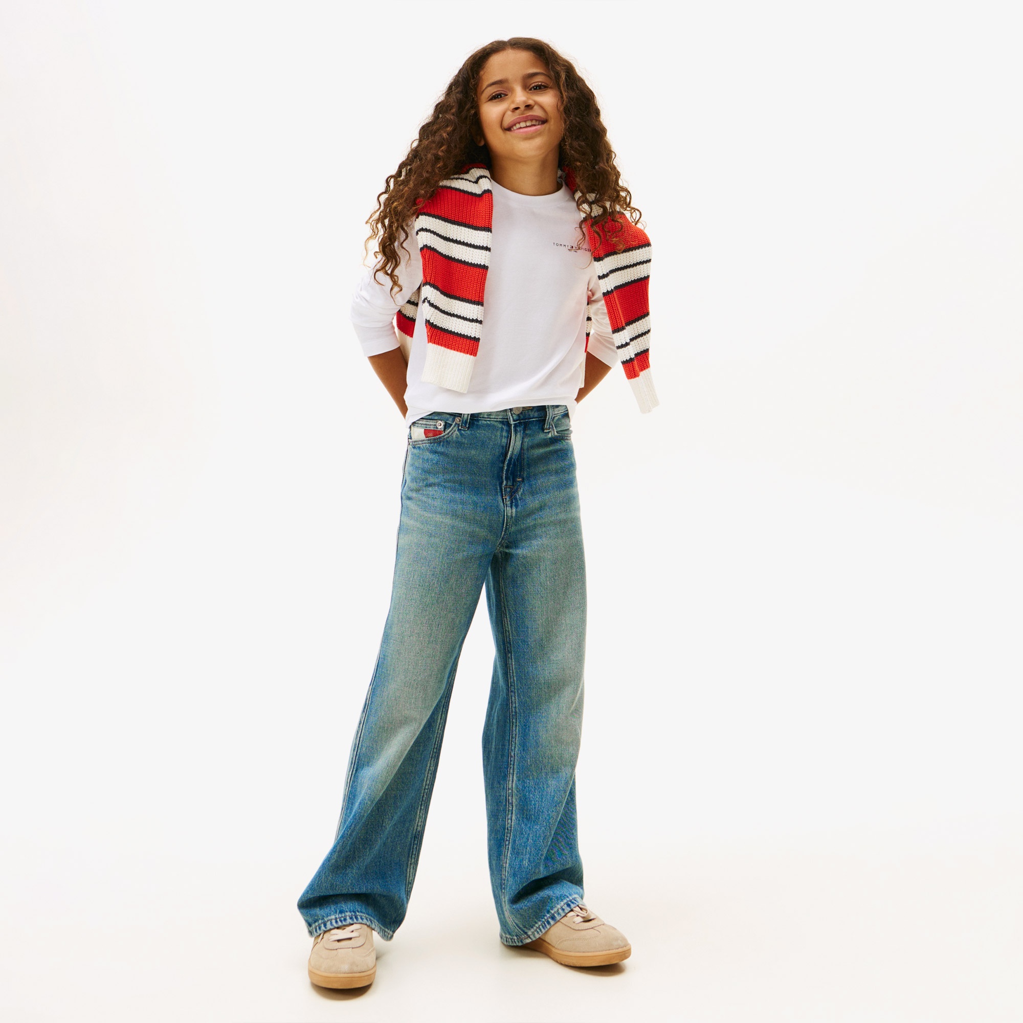 Tommy Hilfiger Mini Corp Çocuk Uzun Kollu Beyaz T-Shirt