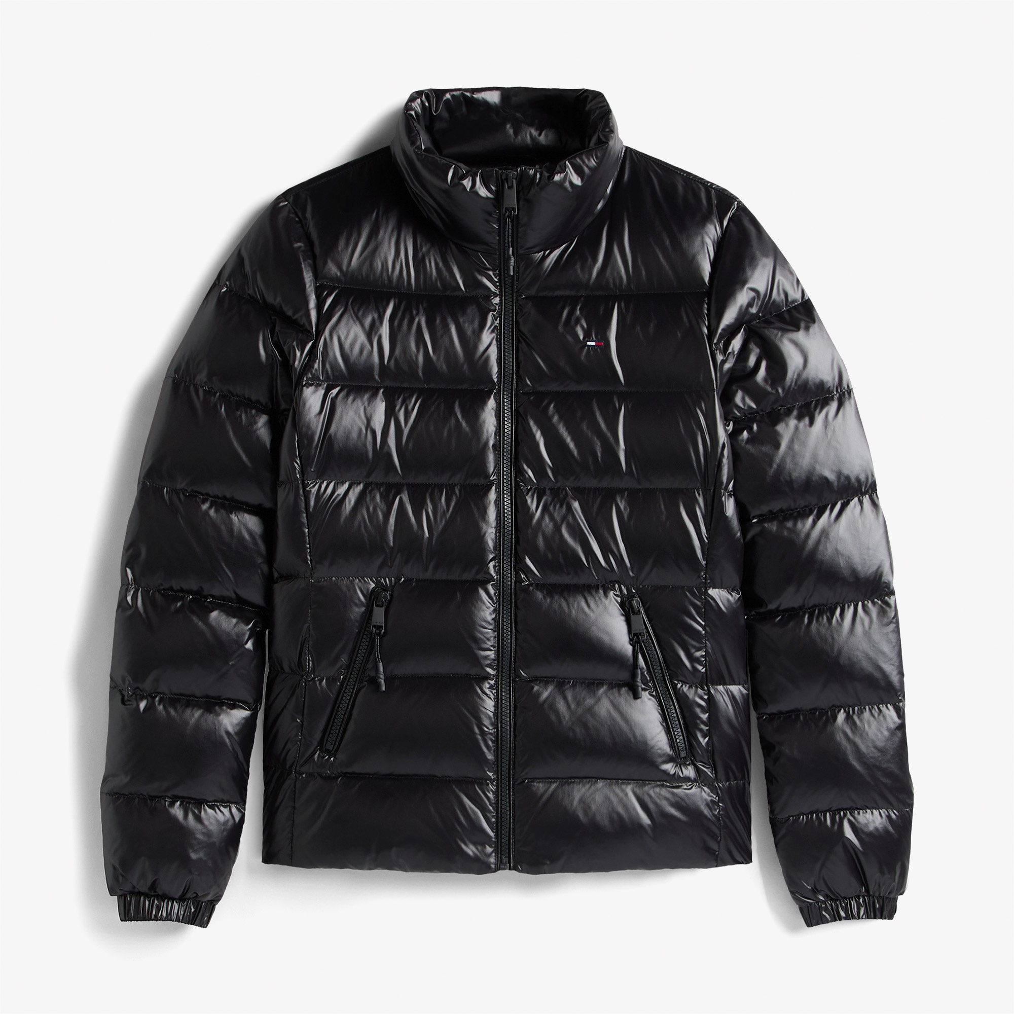 Tommy Jeans Slim Zip Print Down Kadın Puffer Siyah Mont