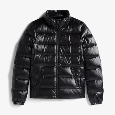  Tommy Jeans Slim Zip Print Down Kadın Puffer Siyah Mont