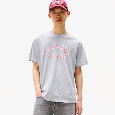  Tommy Jeans Relax Overdyed Erkek Gri T-Shirt