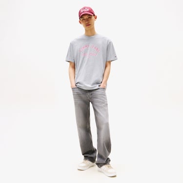  Tommy Jeans Relax Overdyed Erkek Gri T-Shirt