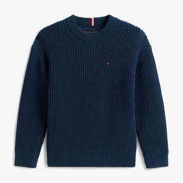  Tommy Hilfiger Half Cardigan Çocuk Mavi Kazak