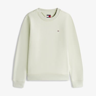  Tommy Jeans Regular Flag Kadın Yeşil Sweatshirt