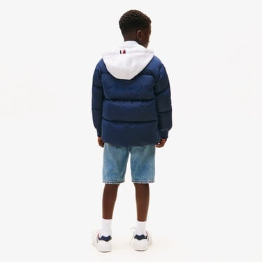  Tommy Hilfiger Flag Down Çocuk Puffer Lacivert Mont