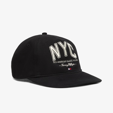  Tommy Hilfiger Flag Seasonal 5 Panel Erkek Siyah Şapka