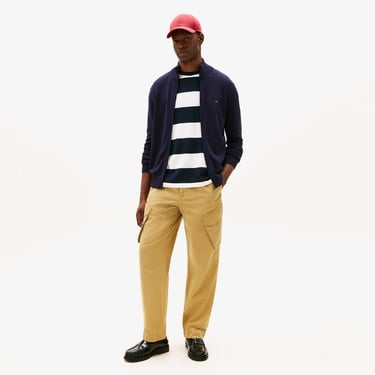  Tommy Hilfiger Essential Cotton Zip Erkek Lacivert Triko Hırka