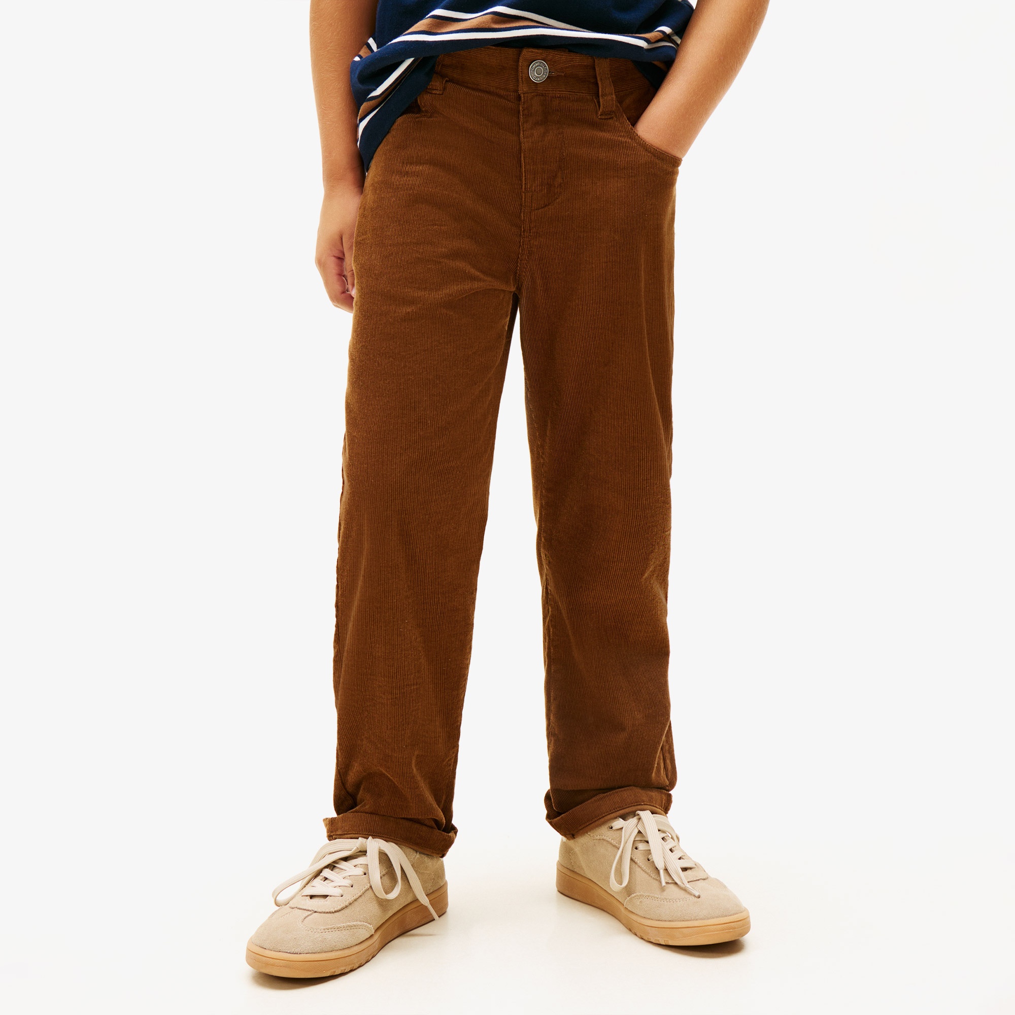Tommy Hilfiger Corduroy Skater Çocuk 5 Cepli Kahverengi Pantolon