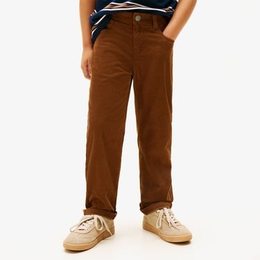  Tommy Hilfiger Corduroy Skater Çocuk 5 Cepli Kahverengi Pantolon