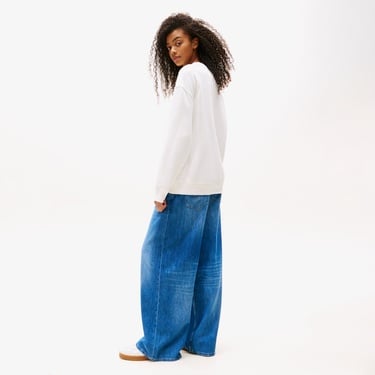  Tommy Jeans Relax Gradient Flag Kadın Beyaz Sweatshirt