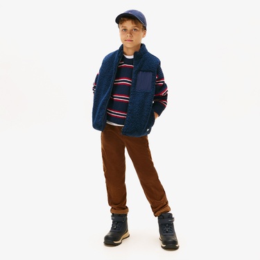  Tommy Hilfiger Reversible Teddy Nylon Çocuk Lacivert Yelek