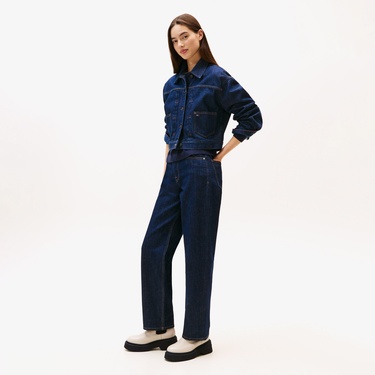  Tommy Jeans Chunky Shiny Leather Chelsea Kadın Bej Bot