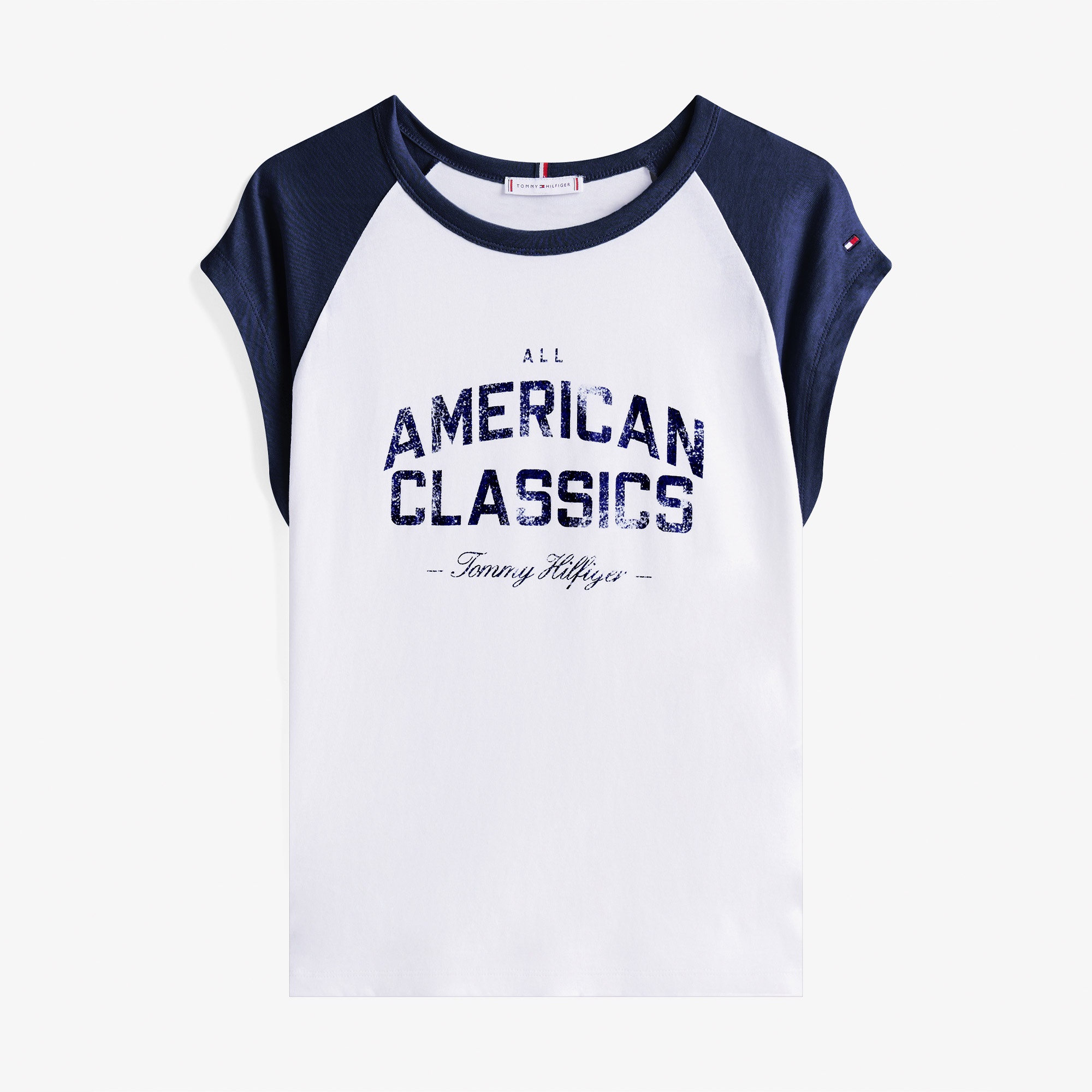 Tommy Hilfiger Varsity Raglan Kadın Beyaz T-Shirt