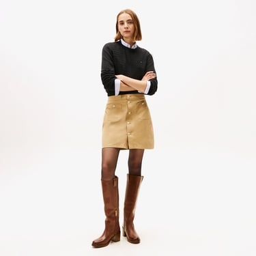  Tommy Hilfiger Cable Kadın Siyah Kazak