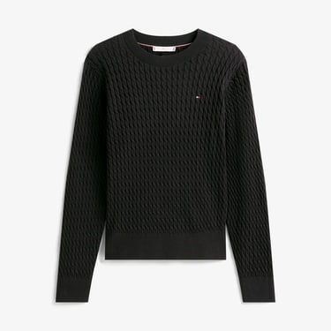  Tommy Hilfiger Cable Kadın Siyah Kazak