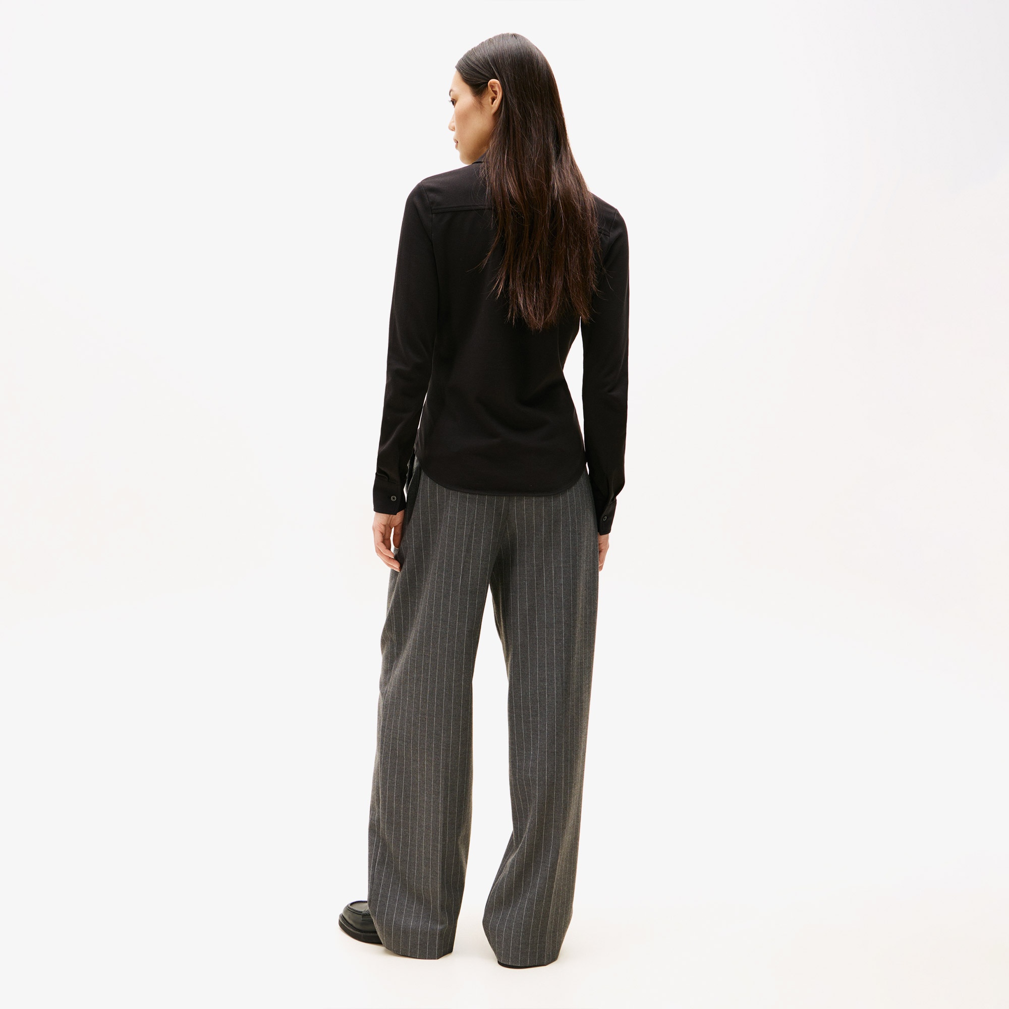 Tommy Hilfiger 1985 Slim Pique Kadın Siyah Gömlek