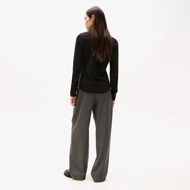  Tommy Hilfiger 1985 Slim Pique Kadın Siyah Gömlek