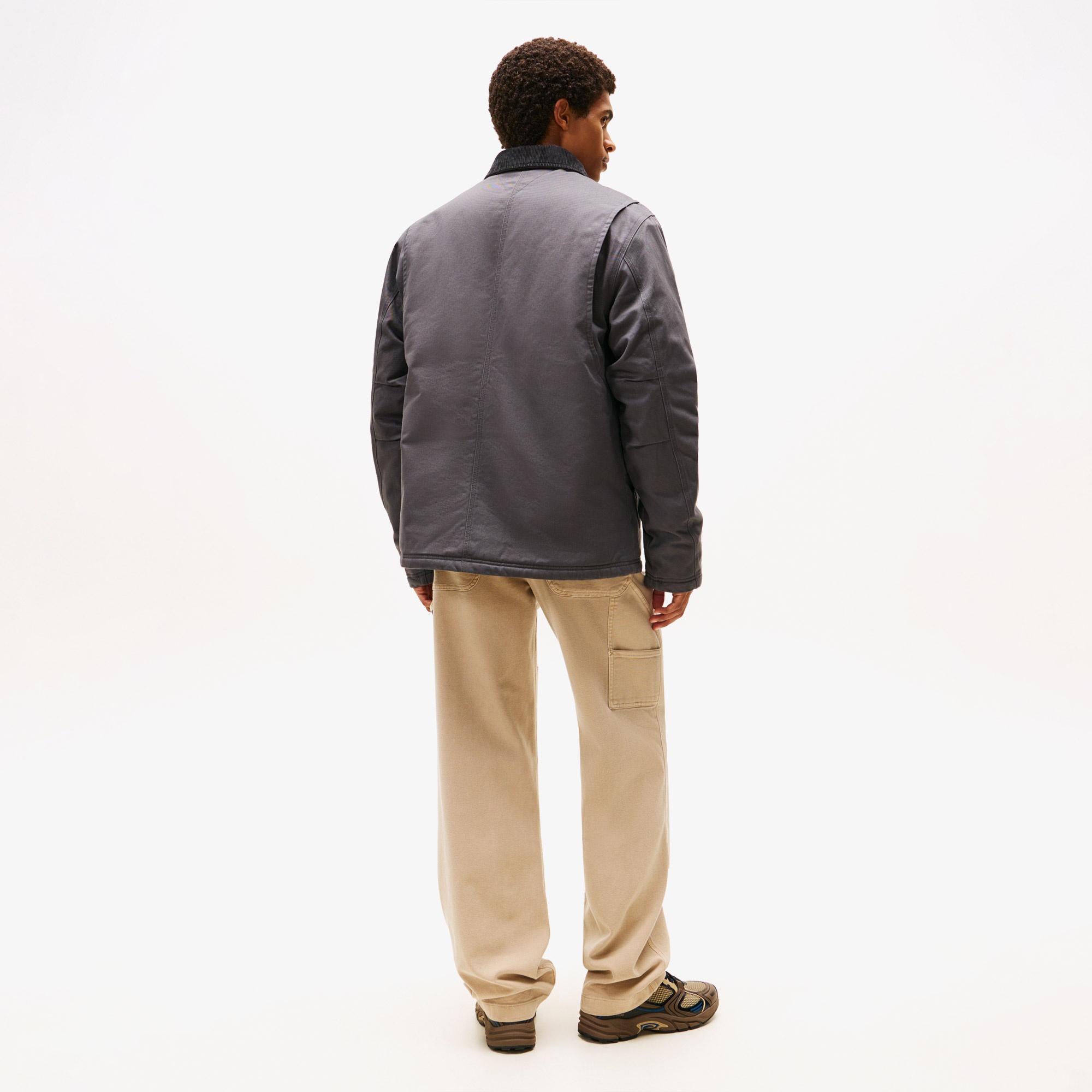 Tommy Jeans Twill Chore Erkek Gri Ceket