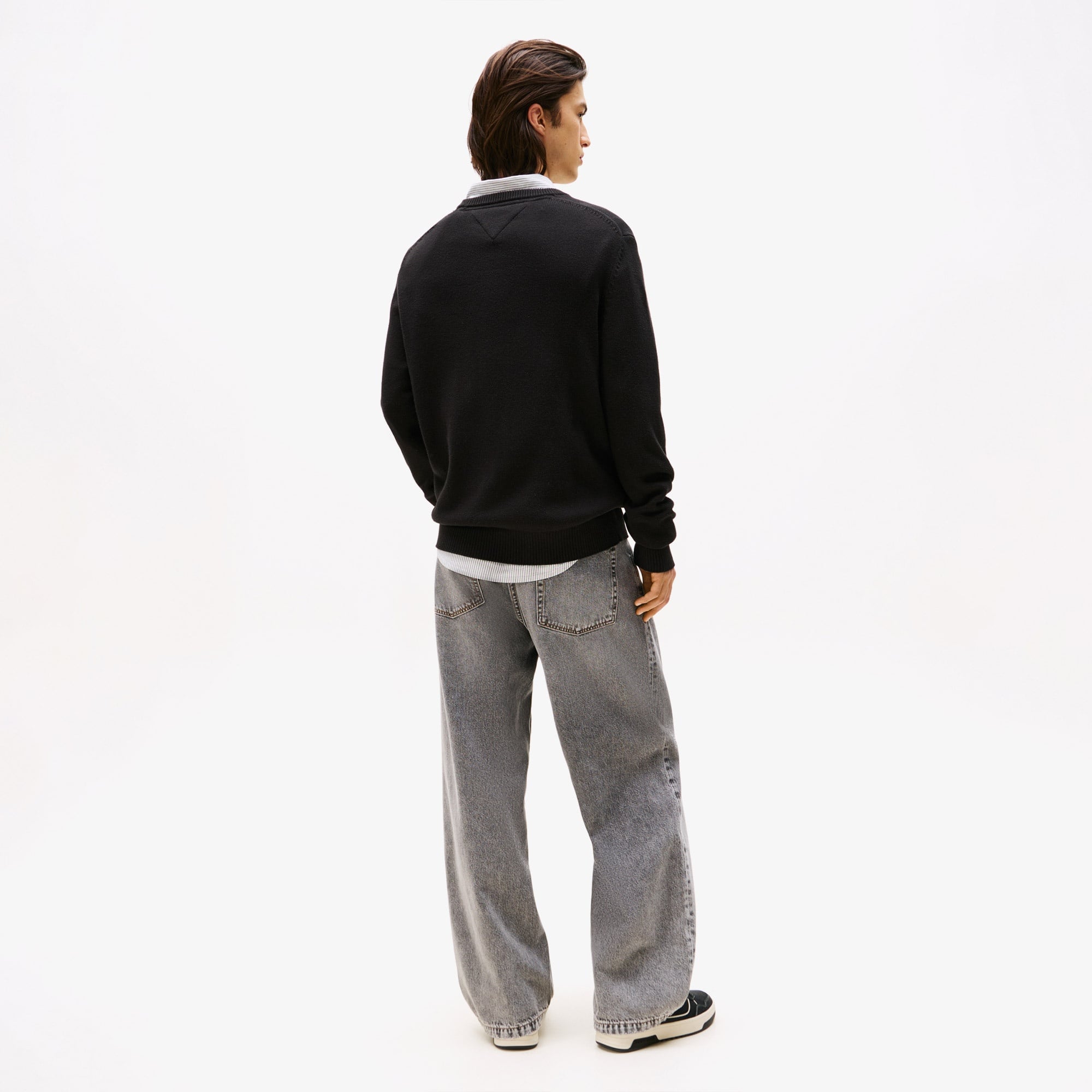 Tommy Jeans Slim Essentials Erkek Siyah Kazak