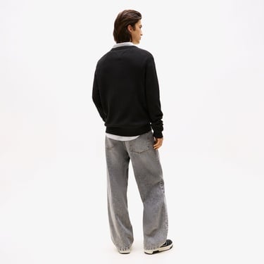  Tommy Jeans Slim Essentials Erkek Siyah Kazak