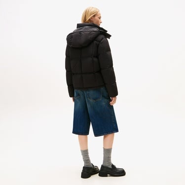  Tommy Jeans Alaska Grid Kadın Puffer Siyah Mont