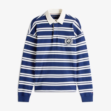  Tommy Hilfiger Authentic Stripe Erkek Beyaz Çizgili Sweatshirt