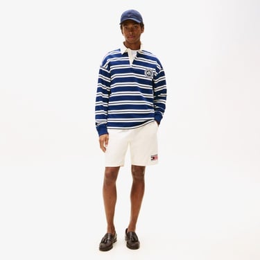  Tommy Hilfiger Authentic Stripe Erkek Beyaz Çizgili Sweatshirt