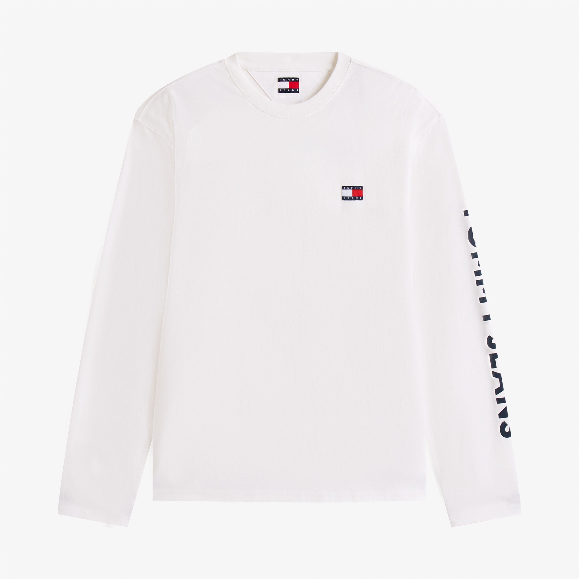 Tommy Jeans Relax New Classics Erkek Uzun Kollu Beyaz T-Shirt