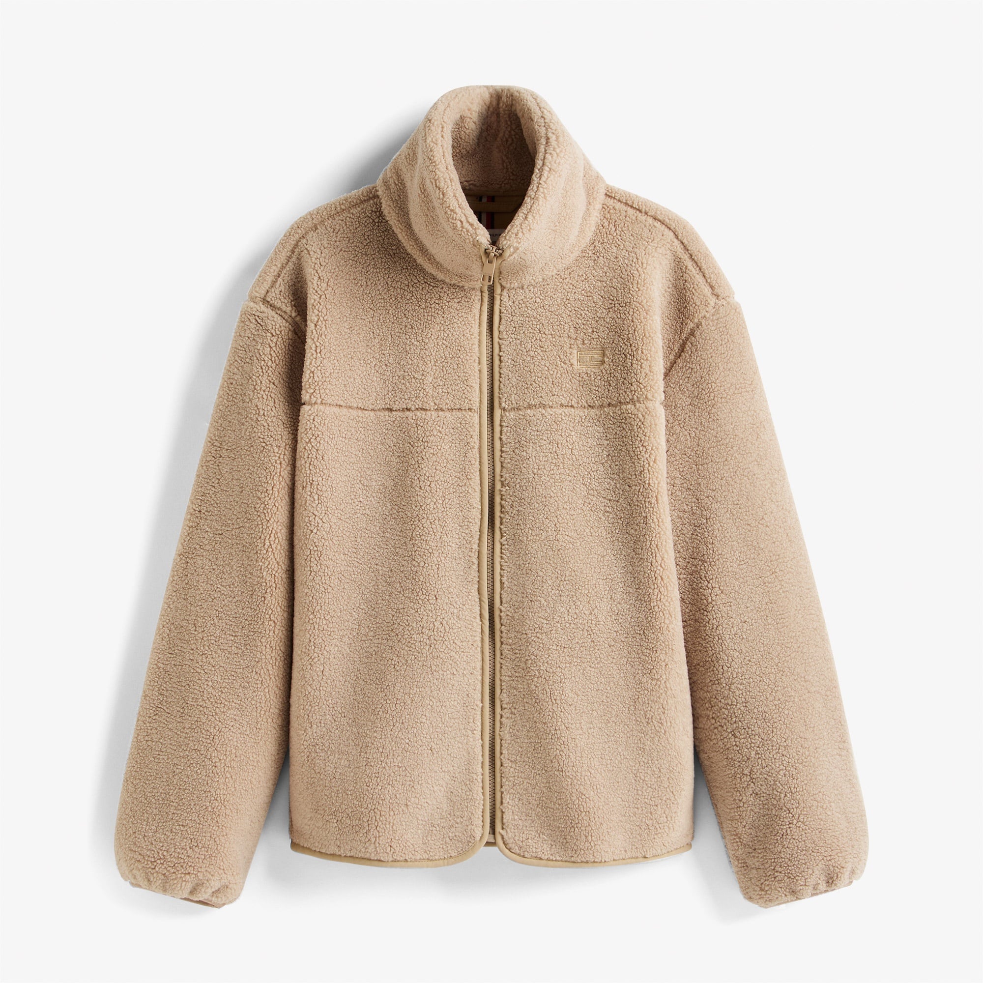 Tommy Hilfiger Teddy Zip Up Regular Kadın Bej Ceket