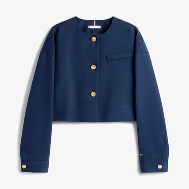  Tommy Hilfiger Punto Crop Lady Kadın Blazer Lacivert Blazer Ceket