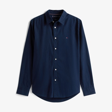  Tommy Hilfiger Flex Poplin Kent Collar Erkek Lacivert Gömlek