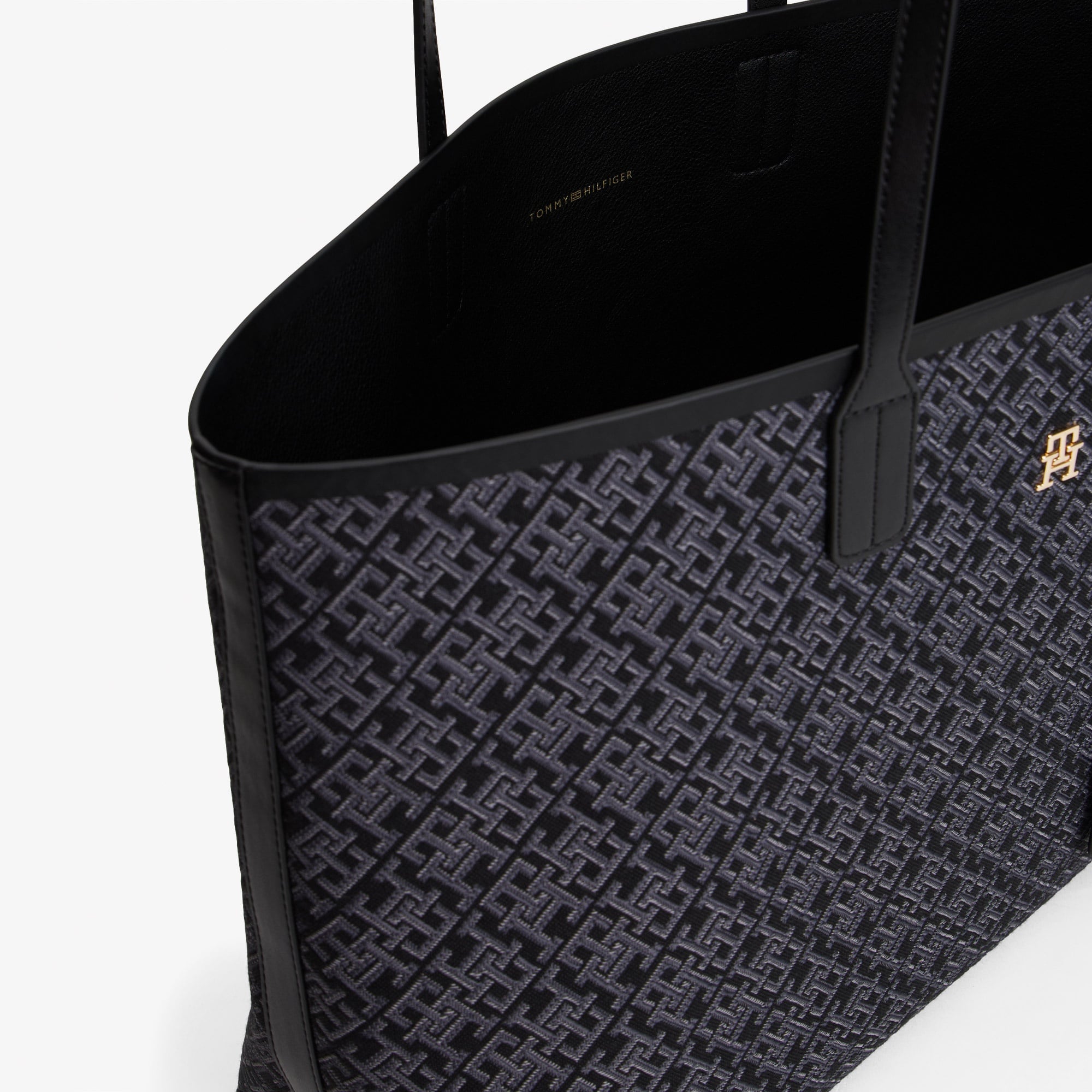 Tommy Hilfiger Icon Jacquard Kadın Siyah Tote Çanta
