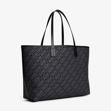  Tommy Hilfiger Icon Jacquard Kadın Siyah Tote Çanta