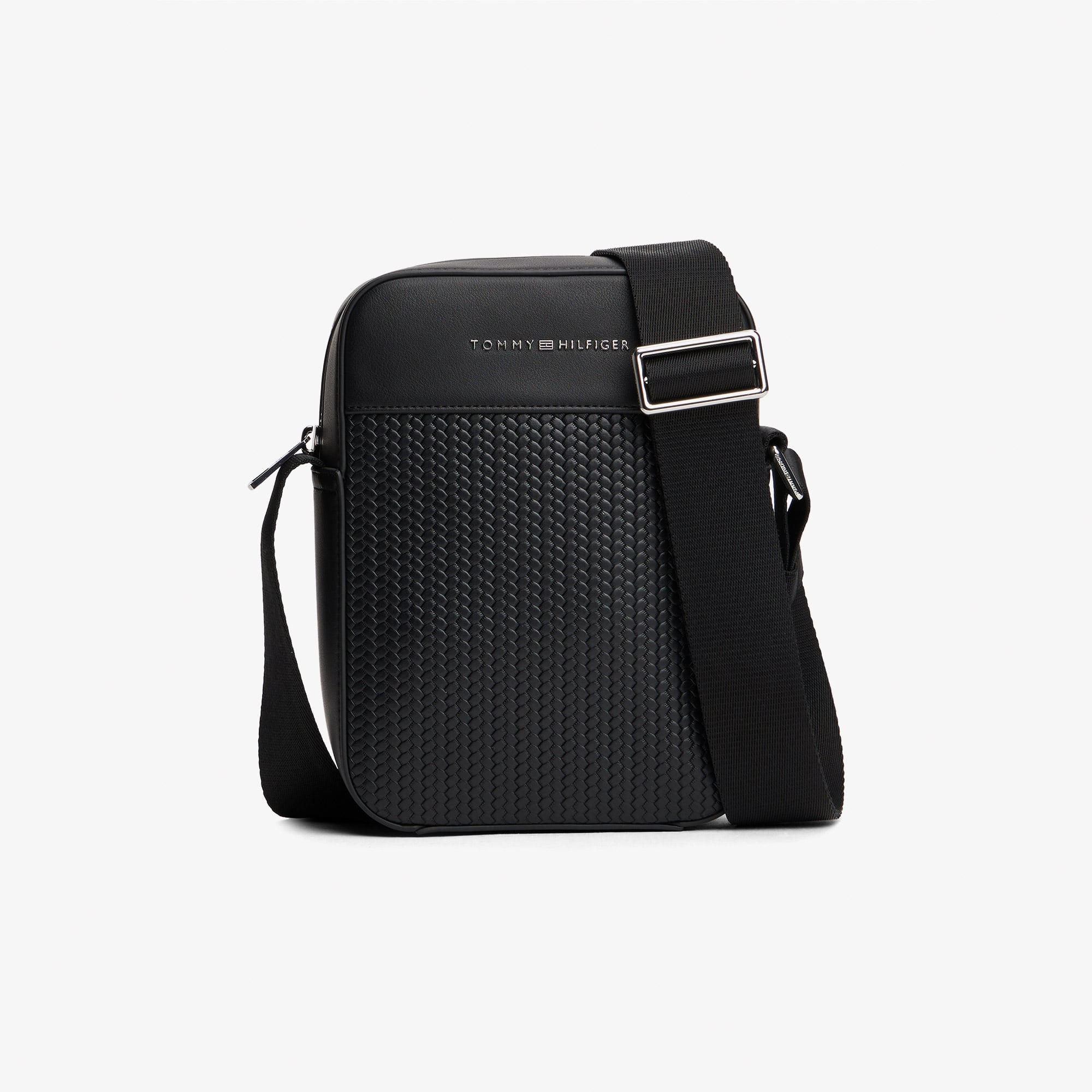  Tommy Hilfiger Woven Mini Reporter Erkek Siyah Çapraz Çanta