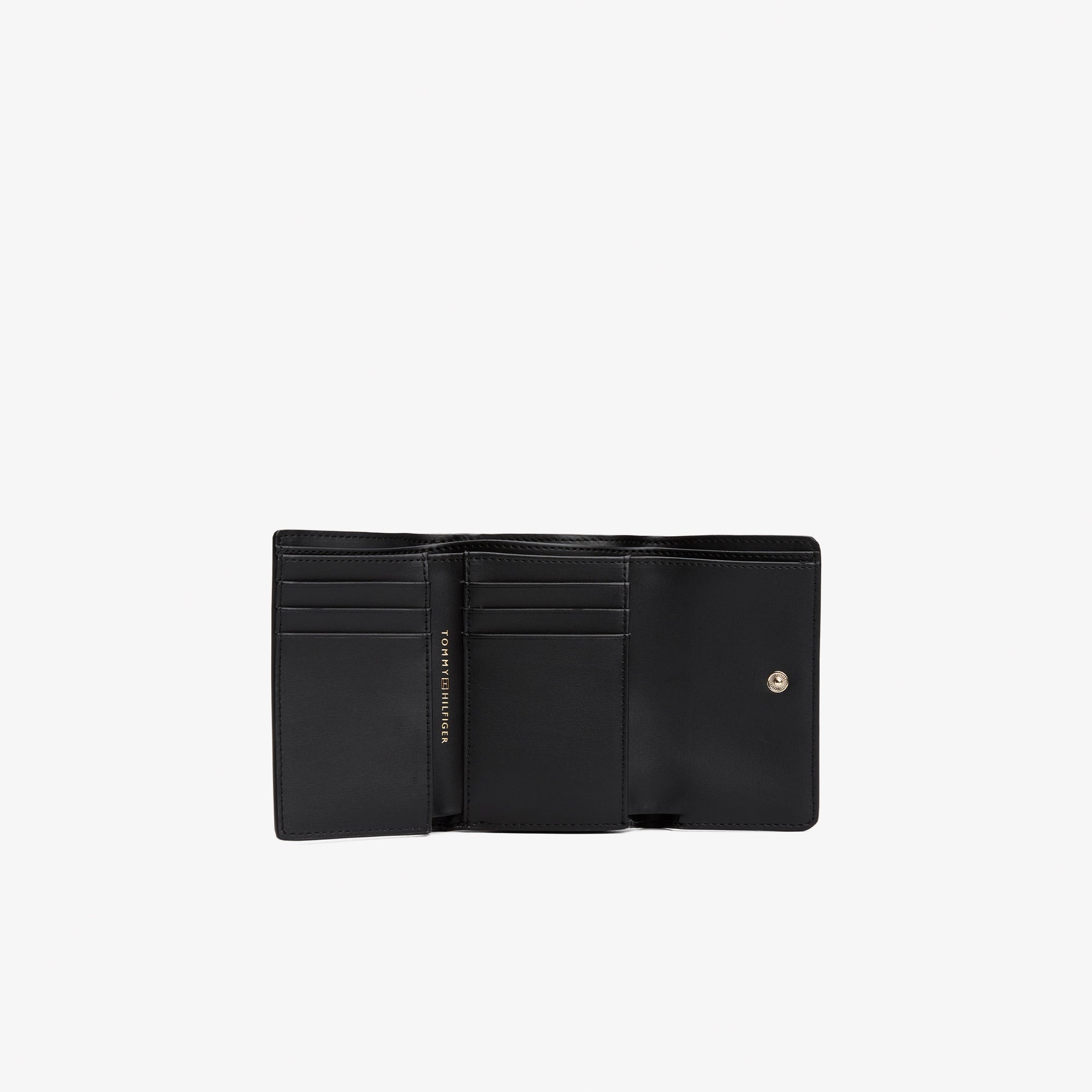Tommy Hilfiger Logotape Trifold Kadın Siyah Cüzdan