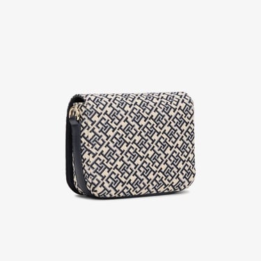  Tommy Hilfiger Jacquard Flap Kadın Mavi Çapraz Çanta