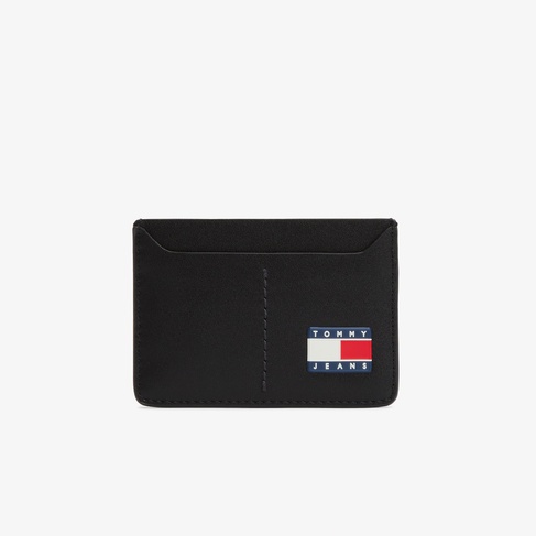  Tommy Jeans Heritage Leather Erkek Siyah Kartlık