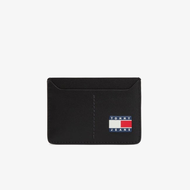  Tommy Jeans Heritage Leather Erkek Siyah Kartlık