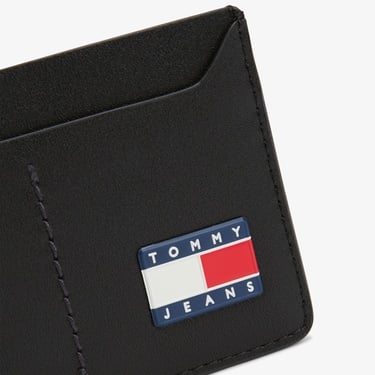  Tommy Jeans Heritage Leather Erkek Siyah Kartlık