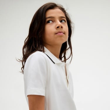  Calvin Klein Embro Logo Pique Çocuk Beyaz Polo