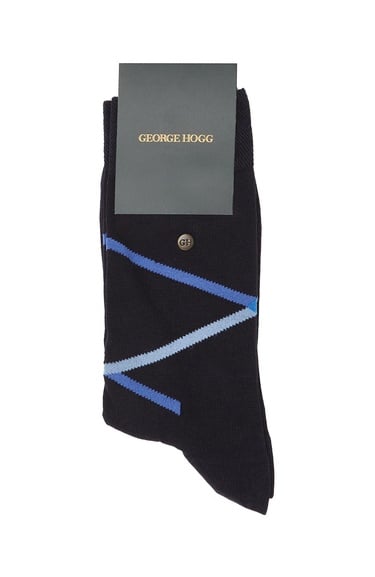  George Hogg Erkek Lacivert Çizgili Soket Çorap