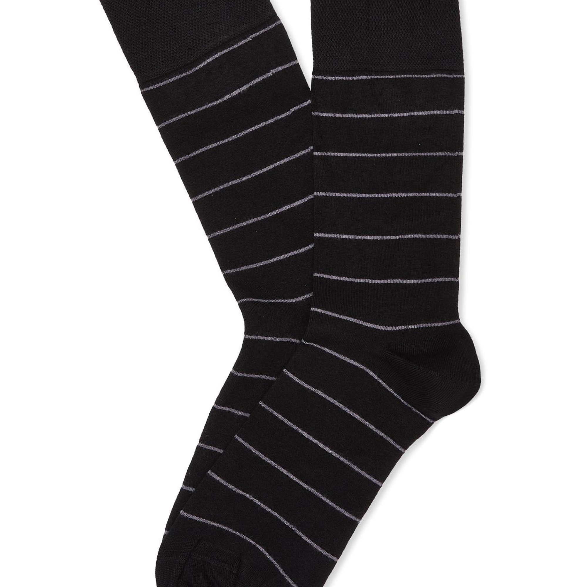 George Hogg Erkek Siyah Çizgili Bambu Soket Çorap