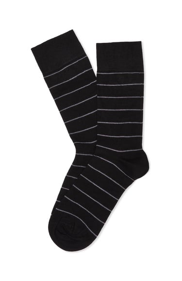  George Hogg Erkek Siyah Çizgili Bambu Soket Çorap