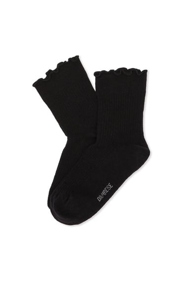  Divarese Kadın Siyah Çizgi Desenli Soket Çorap